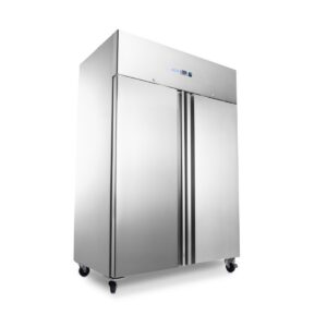 Réfrigérateur - 1400 L - 6 étagères réglables (2/1 GN) - sur roulettes - acier inoxydable