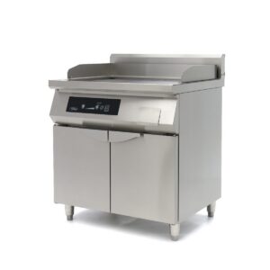 Plancha à induction 700 - lisse et rainurée - 10 000 W - double - avec support