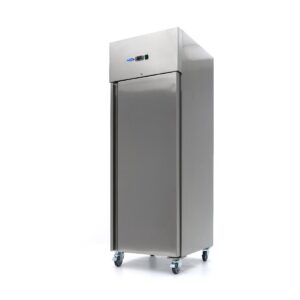 Congélateur - 400 L - 3 étagères réglables - acier inoxydable - sur roulettes