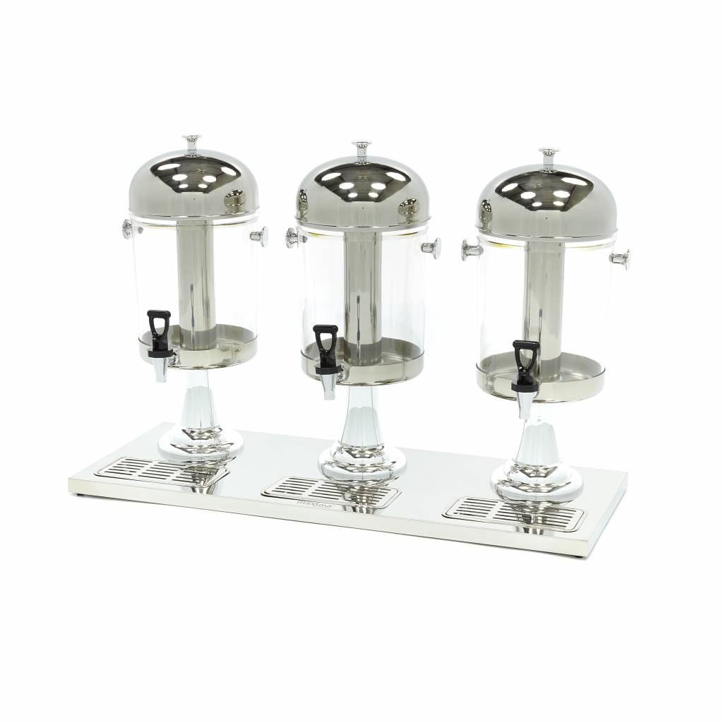 Dispensateur de boissons - 3 x 8 L - tube de refroidissement central - fonctionne sans électricité