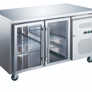 Réfrigérateur de comptoir - 136 cm - 2 portes vitrées