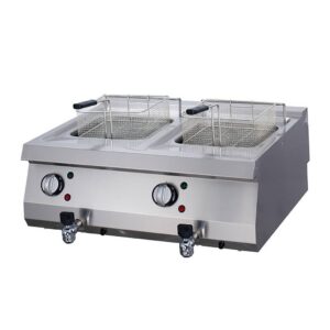 Heavy Duty friteuse - 2 x 12 L - unité double - profondeur 70 cm - avec robinet de vidange - électrique