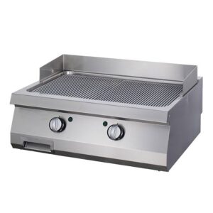 Heavy Duty plaque de gril - chrome rainuré - unité double - profondeur 70 cm - électrique