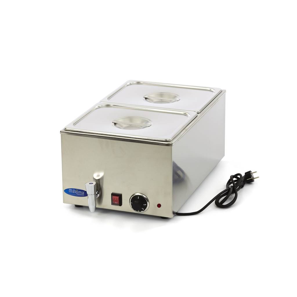 Bain Marie - avec robinet - incl 2 x 1/2 GN set - électrique