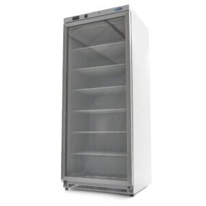 Congélateur - 600 L - blanc - avec porte en verre