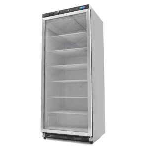 Congélateur - 600 L - noir - avec porte en verre