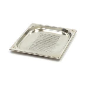 Récipient gastronorm - 1/2 GN - profondeur 2 cm - acier inoxydable - perforé