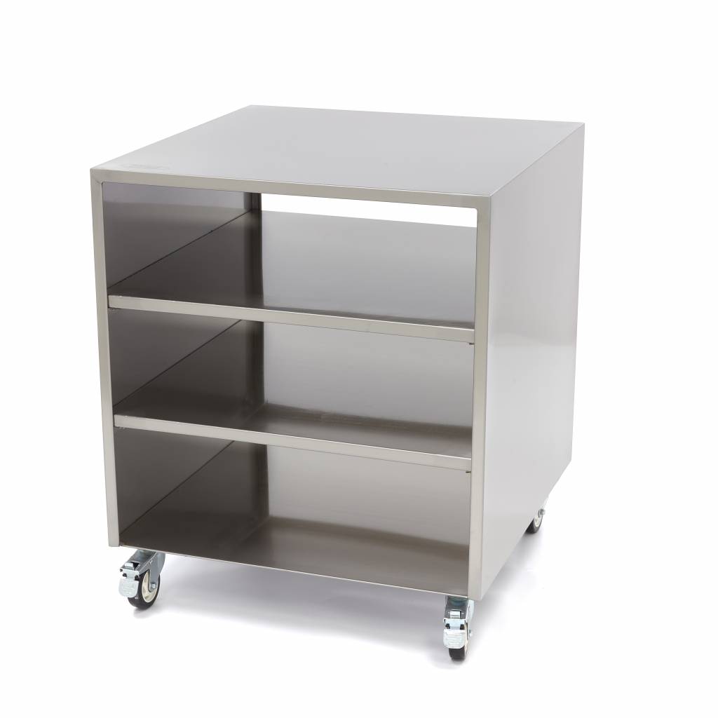 Table de machine en acier inoxydable - 60 x 60 cm - capacité de charge de 120 kg - sur roues