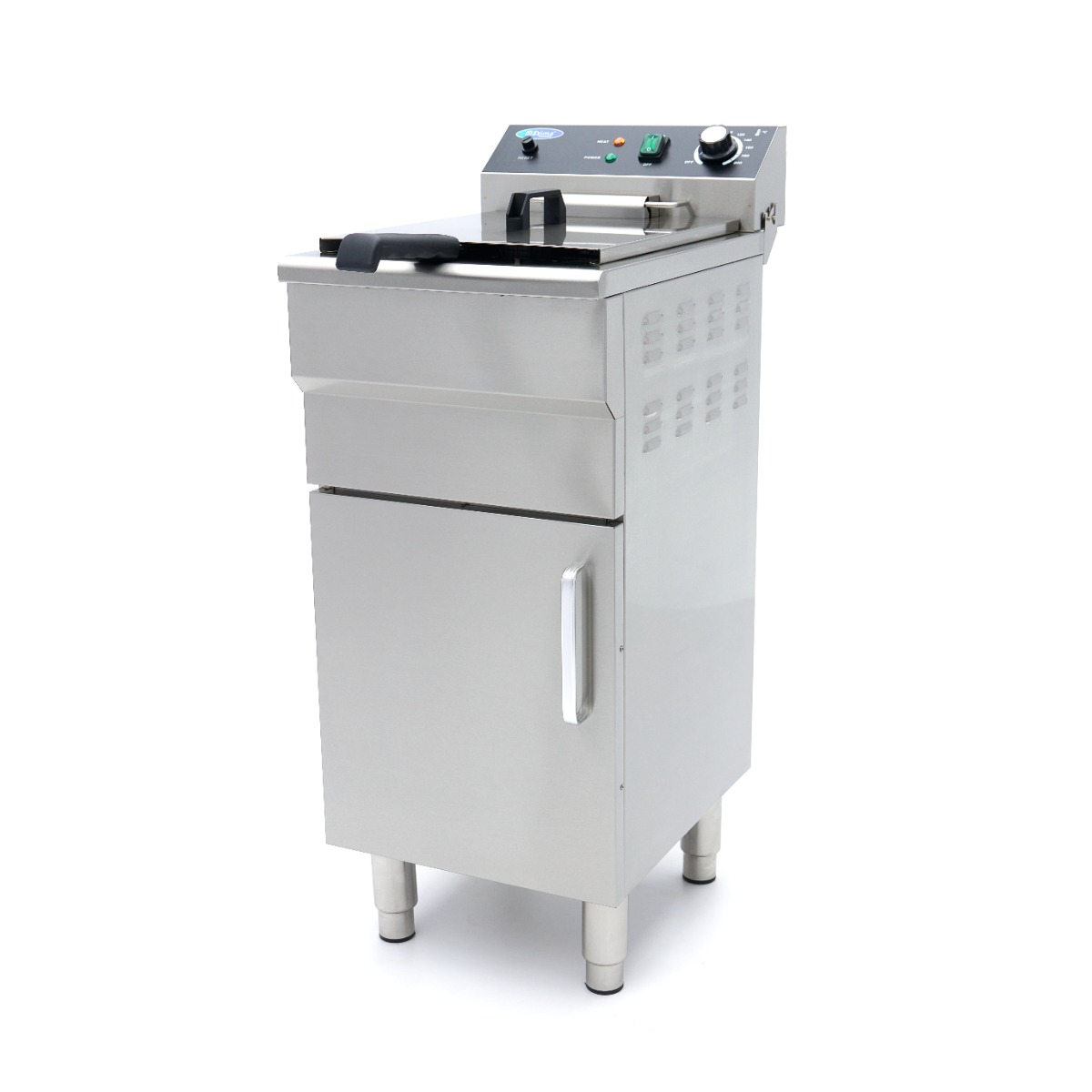 Friteuse - 16 L - 1 panier - avec robinet de vidange et support - 230V