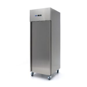 Congélateur - 600 L - 3 étagères réglables (2/1 GN) - acier inoxydable - sur roulettes