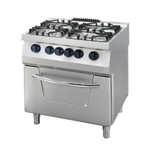 Heavy Duty cuisinière - 4 brûleurs - unité double -profondeur 70 cm - 36kW - gaz incl four électrique