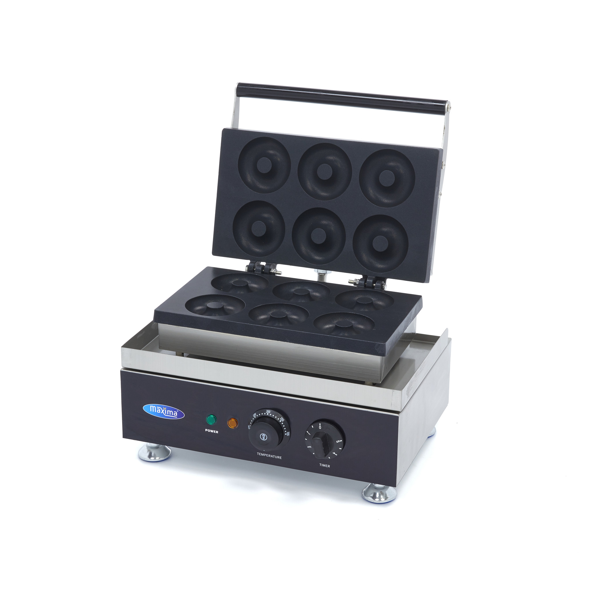Machine à beignets - 6 beignets - Ø8 cm - avec minuterie intégrée
