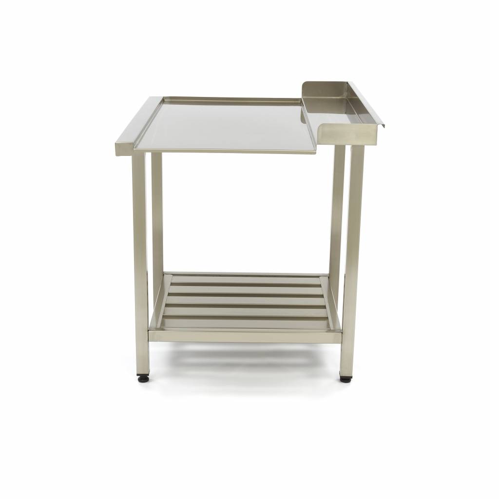 Table lave-vaisselle - 120 x 75 cm - gauche - avec dosseret et étagère de rangement