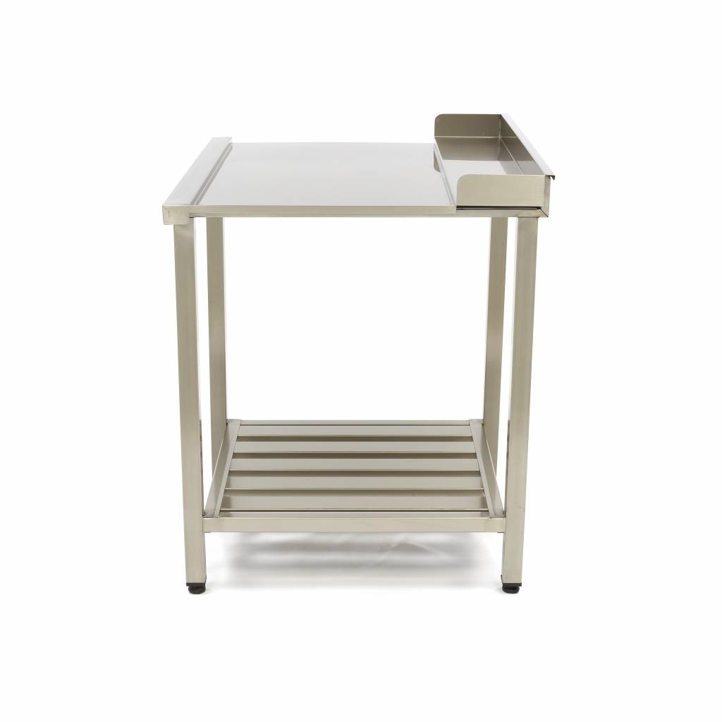 Table lave-vaisselle - 120 x 75 cm - droite - avec dosseret et étagère de rangement
