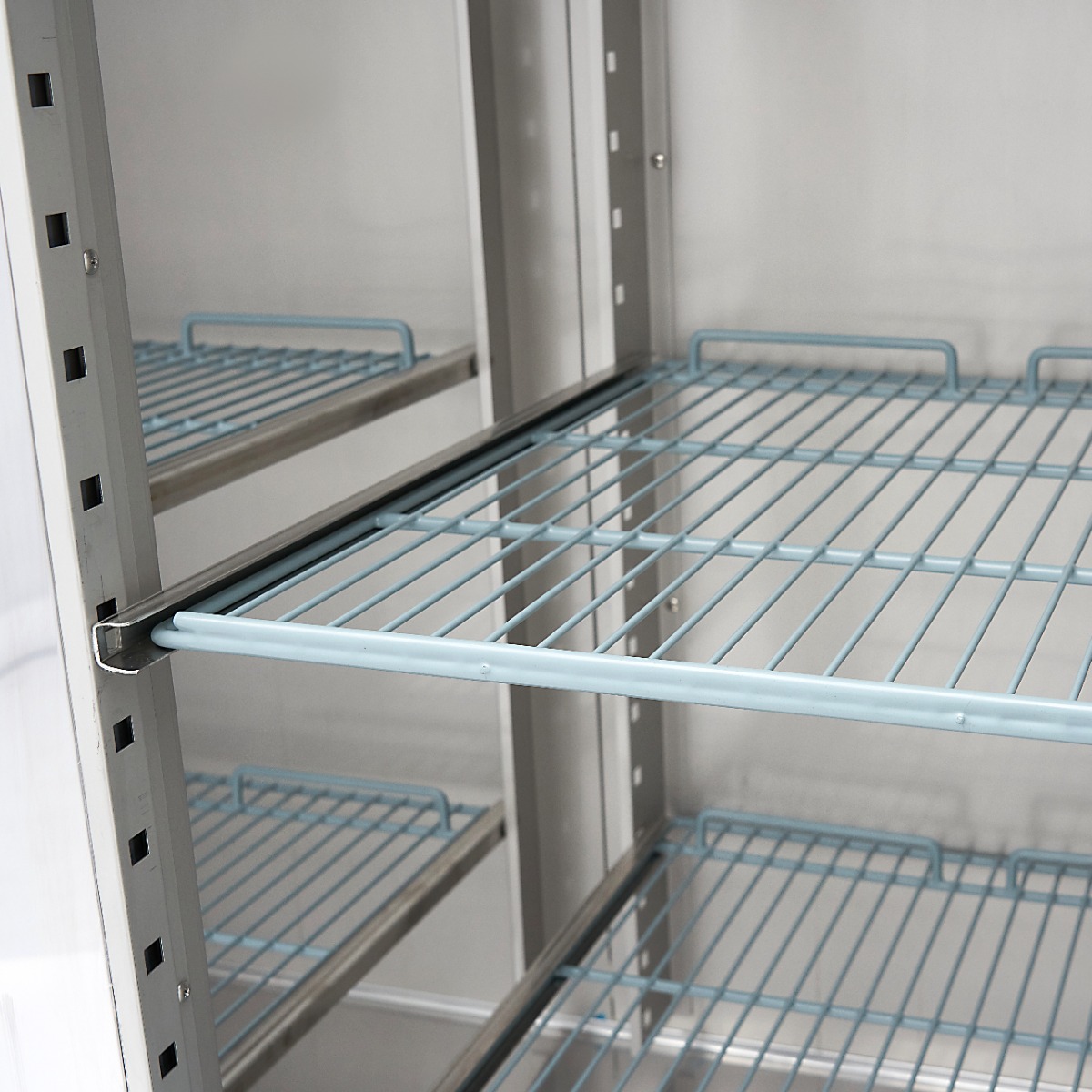 Réfrigérateur - 1200 L - 6 étagères réglables (2/1 GN) - acier inoxydable - avec porte en verre
