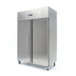 Réfrigérateur - 800 L - 6 étagères réglables - acier inoxydable - sur roulettes