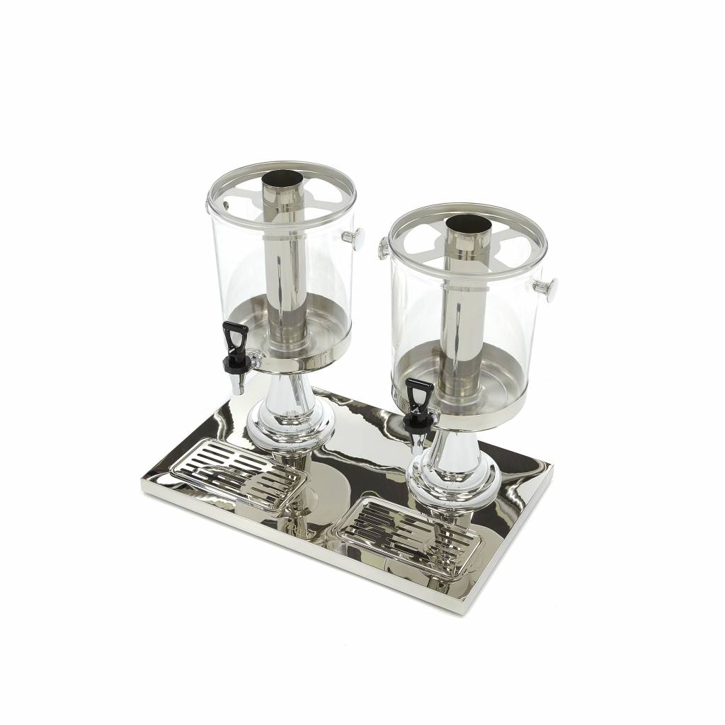 Dispensateur de boissons - 2 x 8 L - tube de refroidissement central - fonctionne sans électricité